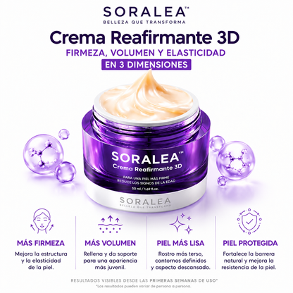 Crema Lifting Facial Coreana · Probióticos y 17 Péptidos · Soralea 3D